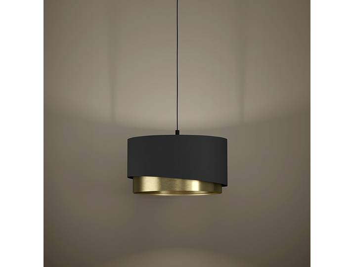 Suspension Ø 45cm Laiton/Noir Tissu mélangé E27
