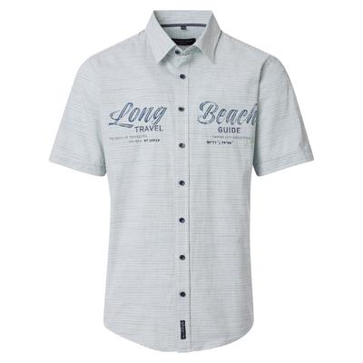 Kurzarmhemd CASAMODA "CASAMODA Freizeithemd Kurzarm gestreift", Herren, Gr. XXL, Normalgrößen, grün, 100% Baumwolle, gestreift, lässig geschnitten, Hemden