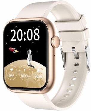 Inspired Deals QX7 Pro Smart Watch With Bluetooth Calling Health Fitness Tracker IP67 Waterproof beige
