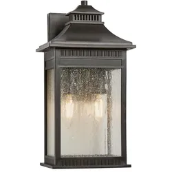 Außenleuchte Laterne Wandlampe Gartenlampe Bronze H 35,6 cm 2 Flammig IP44
