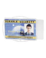 Durable Namensschildhalterung für 54 x 85 mm durchsichtig Packung mit 10 2 Karten Hoch / Quer Kunststoff Transparent x 87 (891919)