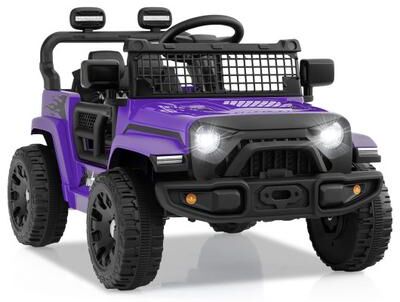 Costway 12V Kids Ride on Truck Car Battery Powered Electric Vehicle-Purple