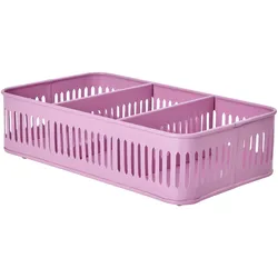 RICE Besteck Korb aus Metall, pink, 31 x 17 x 9 cm