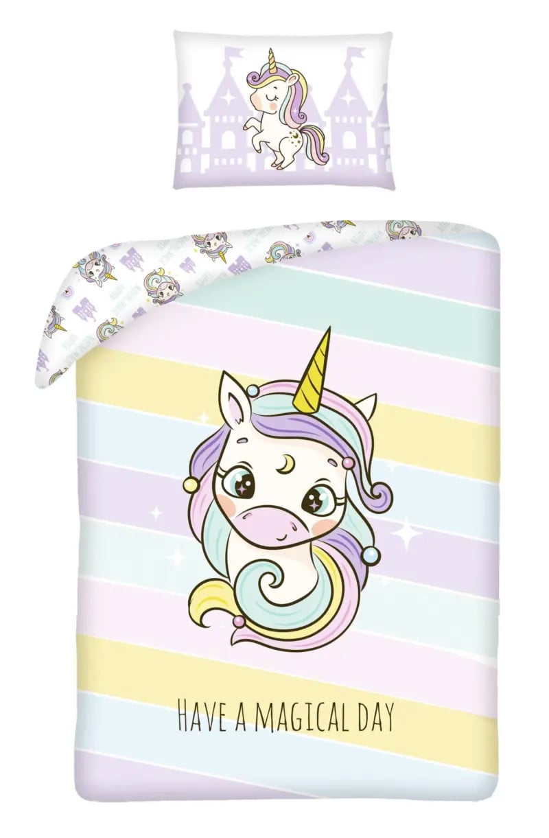 Sweet Home Unicorn Dekbedovertrek Have a Magical Day, 100 x 135 cm