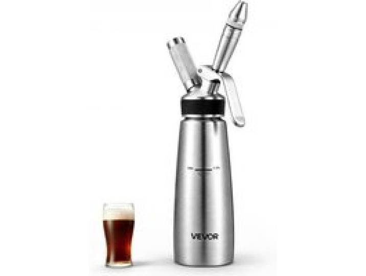 VEVOR Siphon Nitro 0,5 L Machine à Café Nitro Portable SANS Cartouche Azote, pour Thé Maison Camping, Fraîcheur Longue Durée, Distributeur de Café Infusé à Froid avec Buse et Valve de Décompression