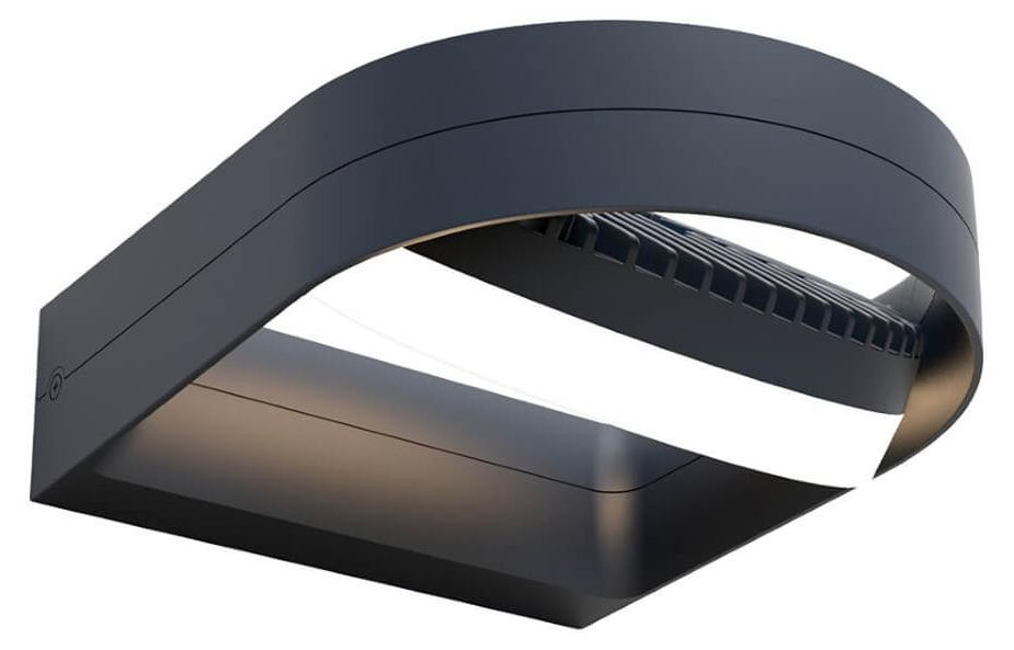 LUTEC Fele Design Wandlamp Antraciet met LED Up & Down Licht en Ronde Vorm