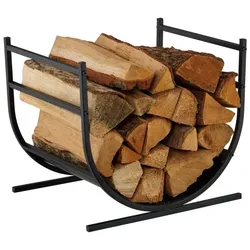 Relaxdays Modernes Kaminholzregal in U-Form Schwarz