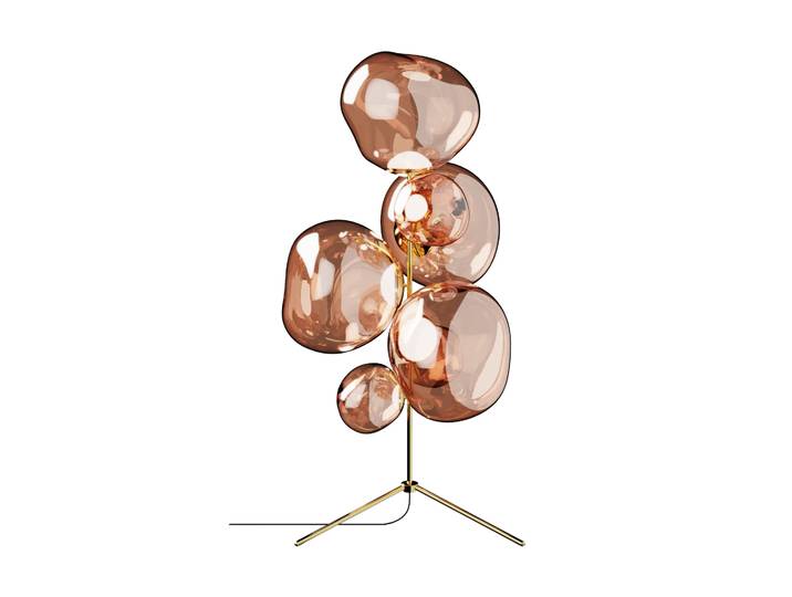 Tom Dixon Melt Chandelier Stehleuchte LED 175 cm Copper