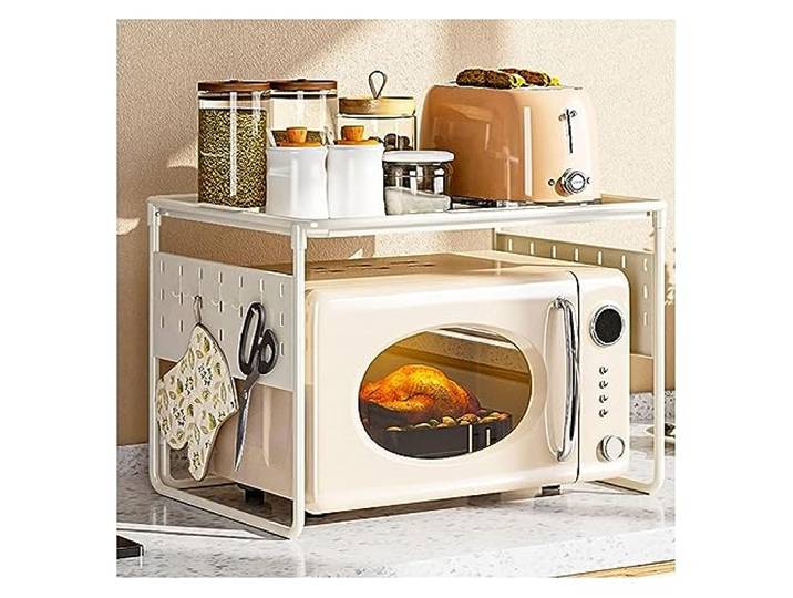Mikrowellenregal Kohlenstoffstahl-Mikrowellenherd-Gestell, Toaster-Gestell, Mikrowellenständer, Gewürz-Organisationsregal Für Die Aufbewahrung In Der Küche Und Im Badezimmer Küchenregal Stehend