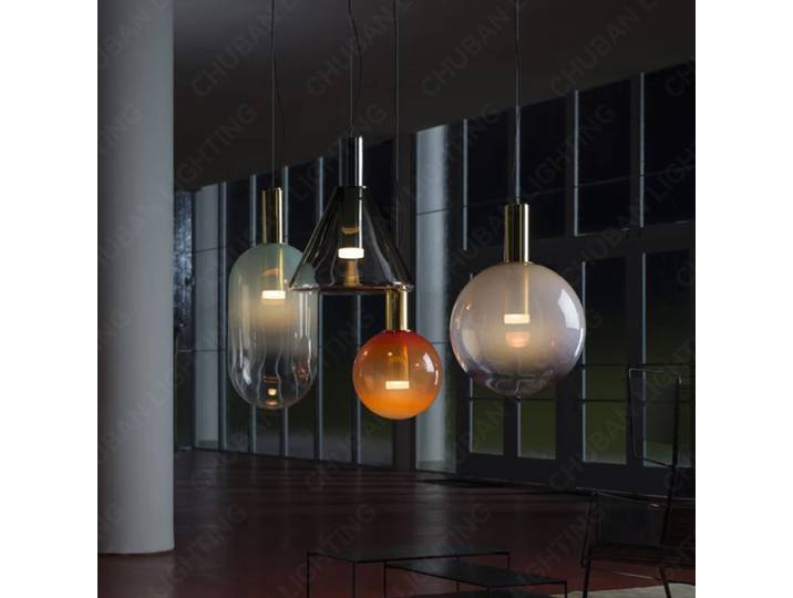 Lampe à suspension phénomène géométrie lampe en verre coloré salon moderne lampe de table à manger chambre bureau à côté de la lampe suspendue