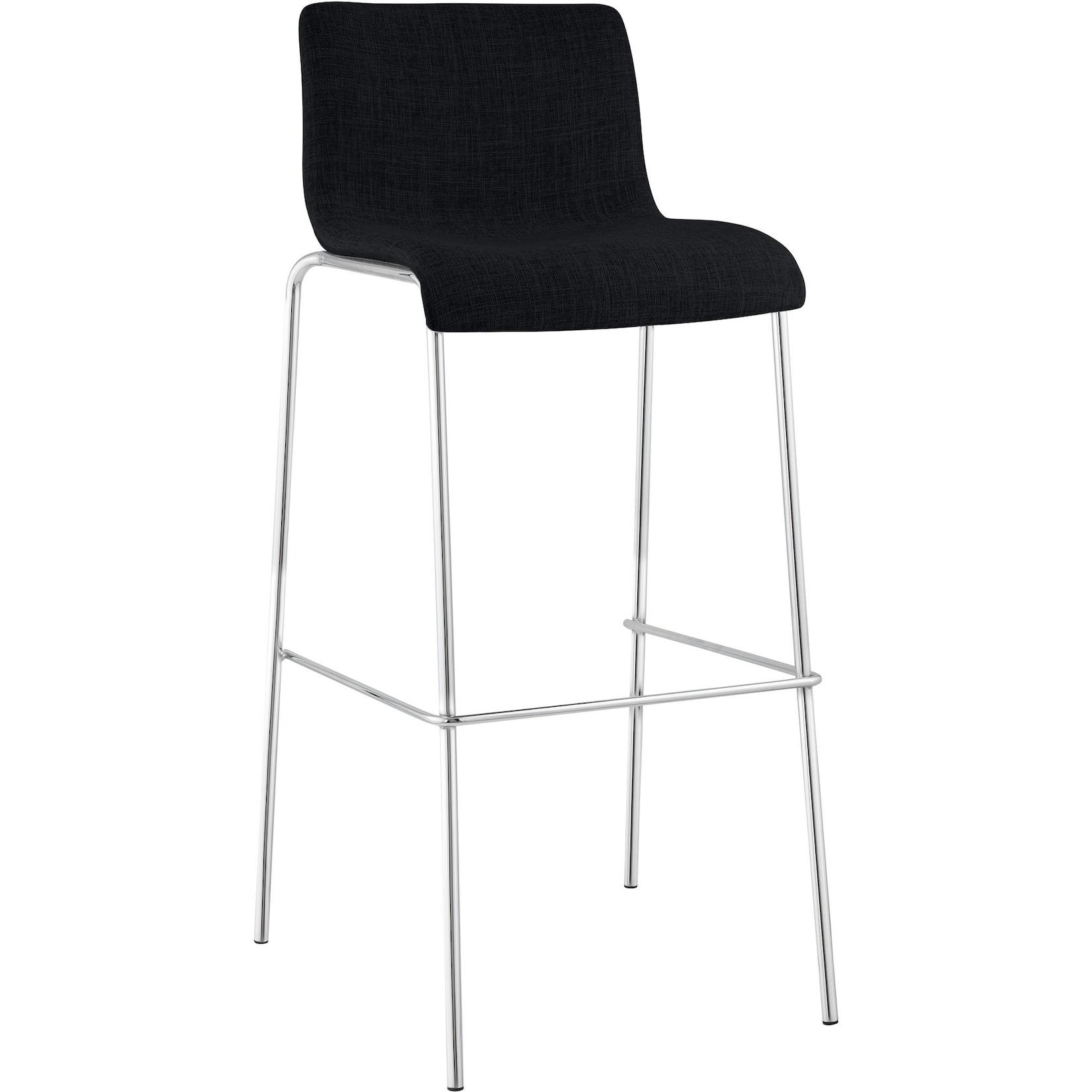 CLP Barhocker Hoover Stoff 4-Fuß Gestell Chrom Farbe: schwarz, Gestell Farbe: chrom