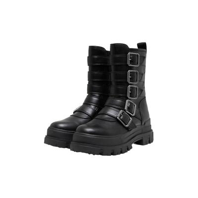 Stiefelette BUFFALO "Buffalo ASPHA BIKER MB", Damen, Gr. 36, schwarz, Polyurethan, unifarben, Schuhe Stiefelette