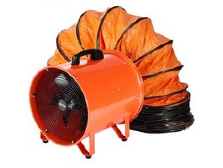 VEVOR Bauventilator 592-W-AC-Motor Baugebläse Baulüfter Gebläse 5175 CFM Axiallüfter mit 2-Stufigen Wechselstrommotor 10 m Schlauch Axialgebläse IP44 Wasserdichtigkeit Industrielüfter