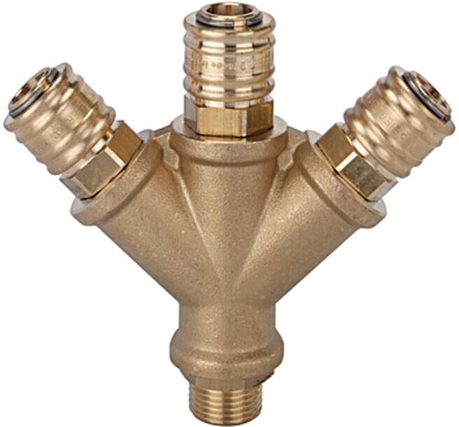 Riegler Distributeur avec 3 raccords rapides NW 7,2, G 1/4 AG (245.51)
