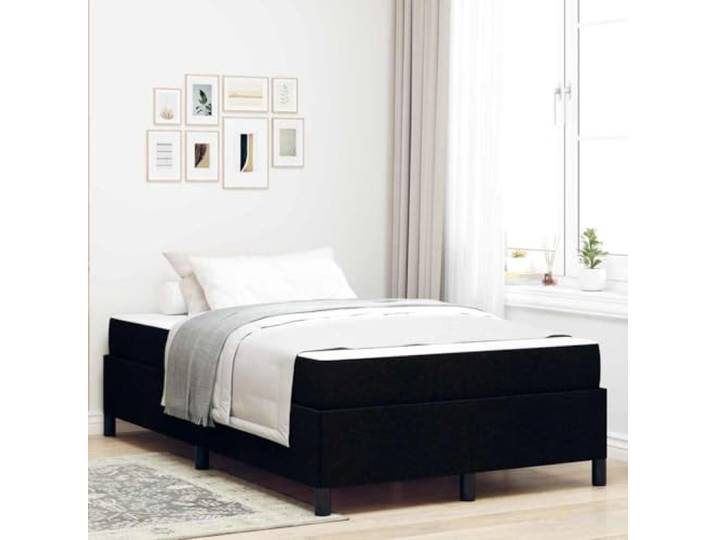 Stoffbezug mit Matratze Modernes Design Boxspringbett Schwarz 120 x 200 cm Boxspringbett Schwarz 120 x 200 cm Stoff mit Matratze Taschenfederkern Mittel Fest Lattenrost Modernes Schlafzimmer Bett