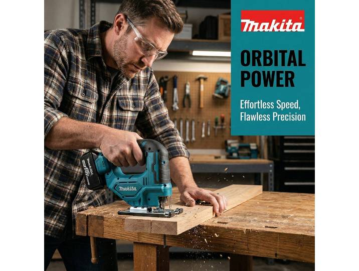 Scie sauteuse électrique sans fil Makita DJV182Z, 18V, 340W, avec lame de scie, poignée en forme de barillet, sans batterie, DJV182
