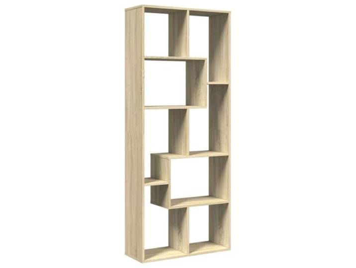 Raumteiler aus Holz, Dub Sonoma, 67 x 25 x 161,5 cm Glatte Oberfläche, leicht zu reinigen, Wandbefestigung im Lieferumfang enthalten, geometrisches Design, flexible Aufbewahrung