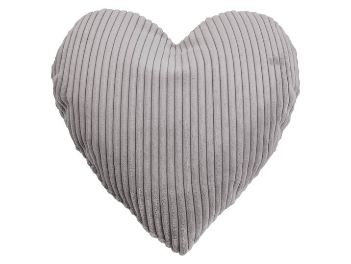 Dekokissen MAGMA HEIMTEX SHARA Herzkissen , grau (grau, cord herz gestreift), B:0cm H:8cm L:43cm, Faserbällchen (Polyester), Polyester, Dekokissen_Sitzkissen_Kissenhüllen, Dekokissen, Kuscheliges Herzkissen mit Cord-Charme