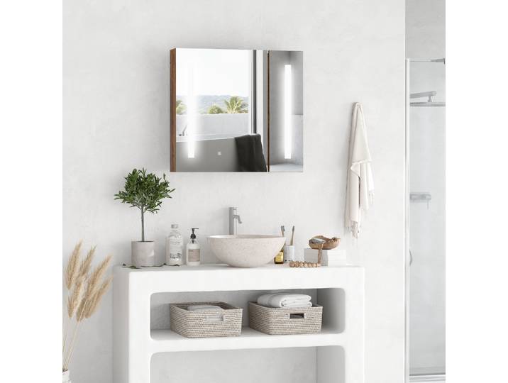kleankin Armoire Miroir LED Bois 70cm