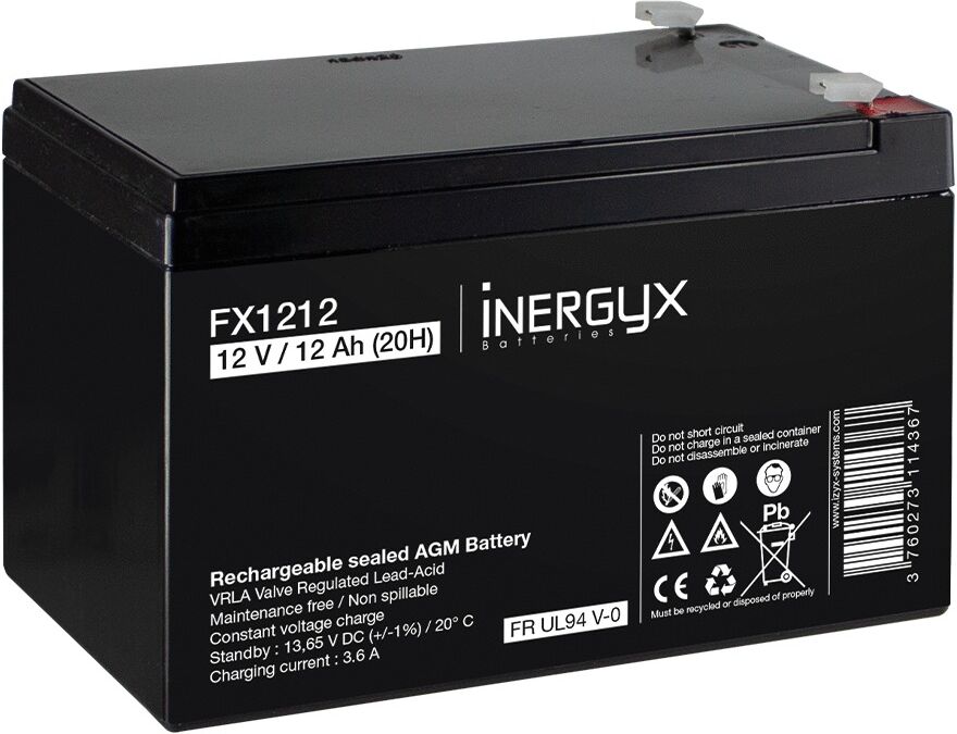 NOTRE SELECTION Batterie rechargeable 12VDC 12AH flamme retardante IZYX FX1212