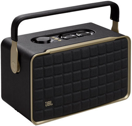 JBL Authentics 300 Smart Home Speaker, Altoparlante Bluetooth dal Design Retrò Anni '70 con Griglia Quadrex 100W, Nero