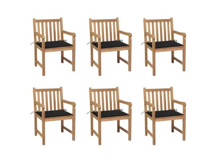 KUTYWEXFM Gartenstühle 6er Set Teak Massivholz mit Kissen Armlehne Ideale Sitzgruppe für Terrasse und Veranda mit weichen Auflagen, feiner Haptik sowie bequemen Armlehnen zum Verweilen.