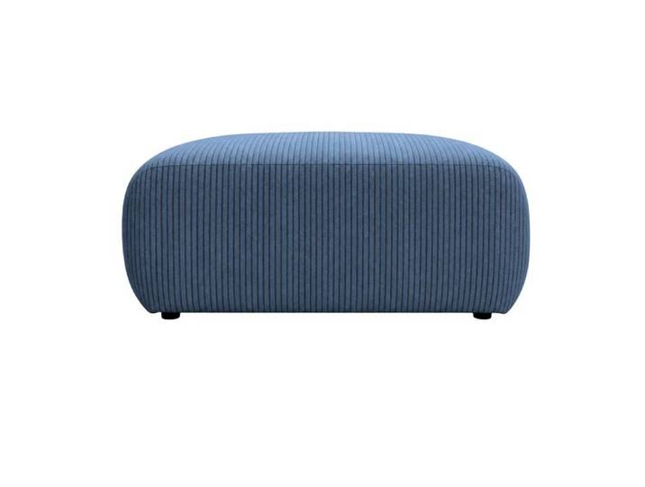 PORTOFINO - Pouf en petit velours côtelé Bleu 105x57x40