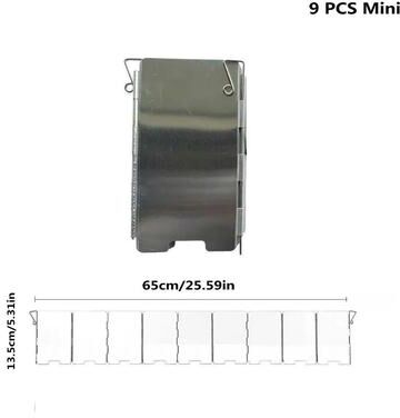 Inspired Living Windproof Folding Camping Stove Windscreen Aluminum Alloy Gas Stove Wind Shield With Multi Plate Options 9pcs Mini