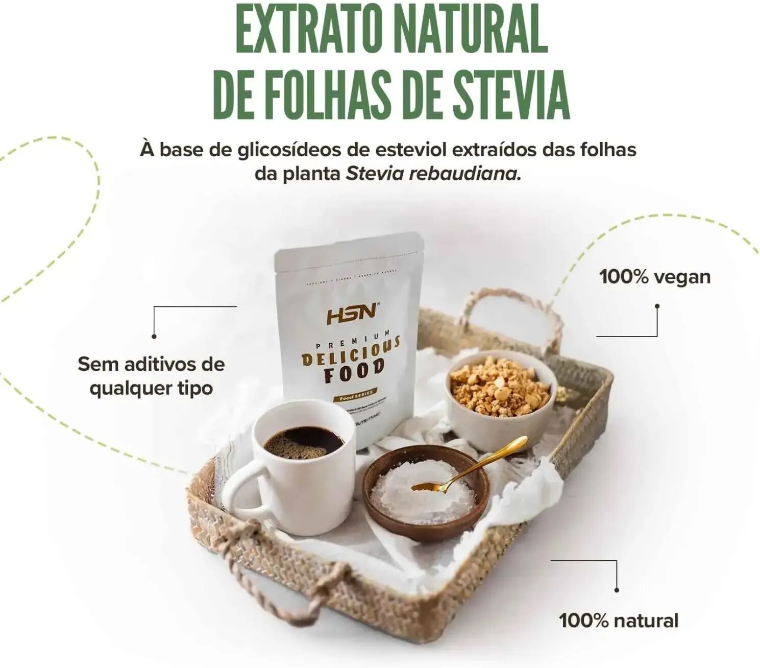 HSN Extrato de stevia em pó - 100g - Edulcorantes - Polvo -  Serviços