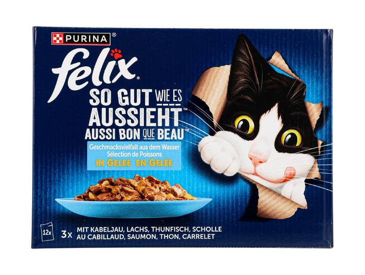 Felix so gut wie Katzenfutter in Gelee Fisch 12x85g