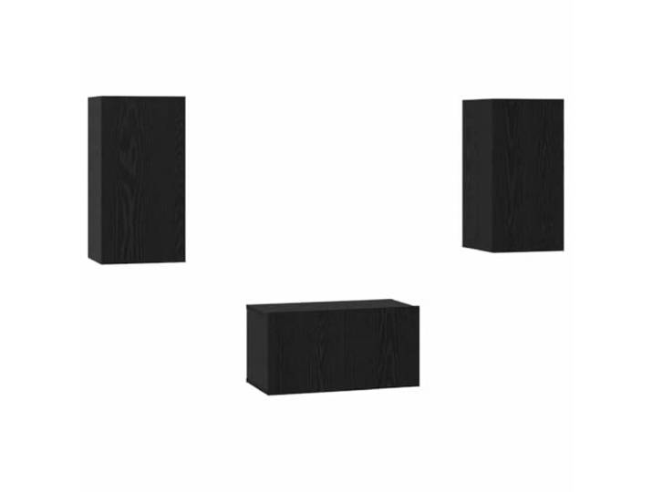 Roanoer TV-Schrank Set 3-teilig Hängend Schwarz Eichen-Optik Drei hängende Schränke für Wohnzimmer und Schlafzimmer bieten flexiblen Stauraum und sparen wertvolle Bodenfläche.