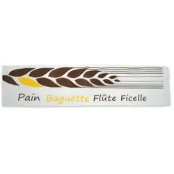 Weiße Kraft-Baguettebeutel 35 g mit Druck - 10 + 5 x 48 cm (1000 Stück)