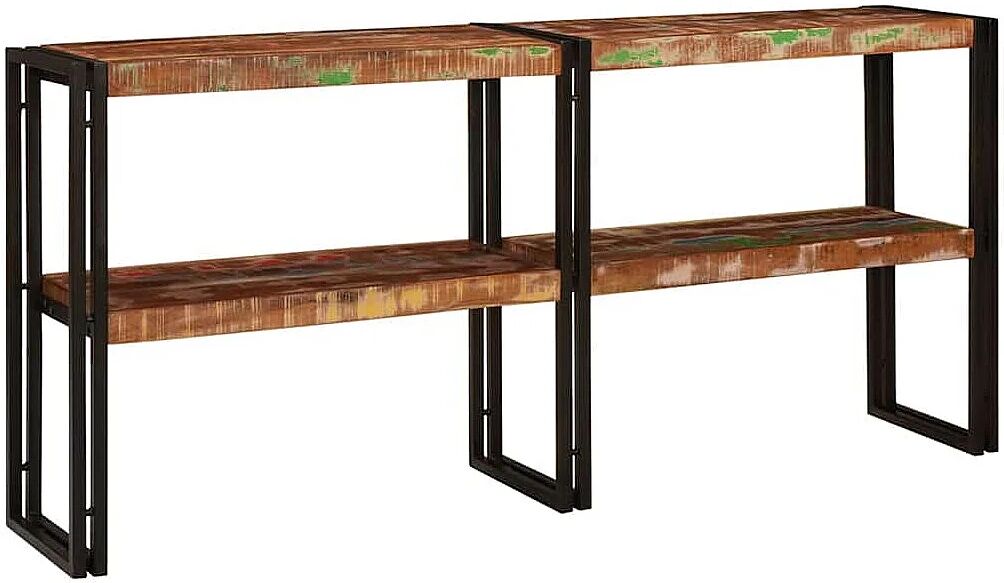 Clicnbuy Mesa Consola con estante Multicolor madera maciza reciclada