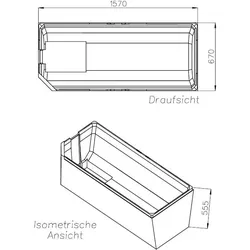 Neuesbad Wannenträger für Bette Profi-Form 160x70 Fußende li SW10040