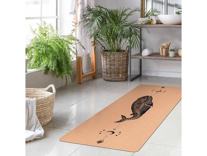Läufer/Yogamatte Buckelwal 183 x 61cm Schwarz