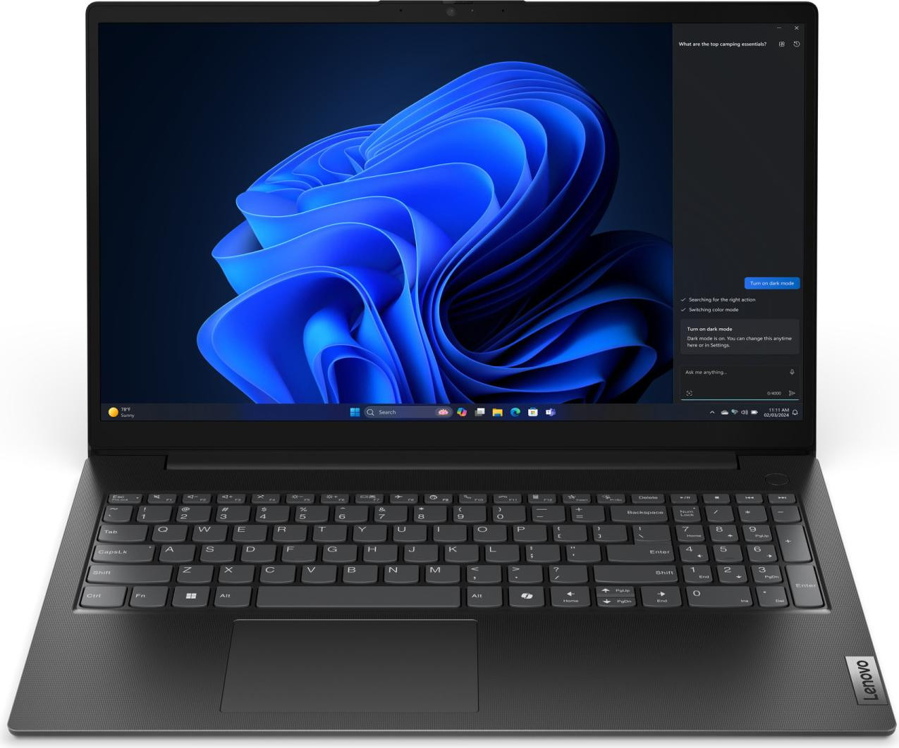 Lenovo V15 G5 Laptop met Intel Core 5 processor, 15,6 inch scherm, 16 GB geheugen, 512 GB opslag, Windows 11 Home