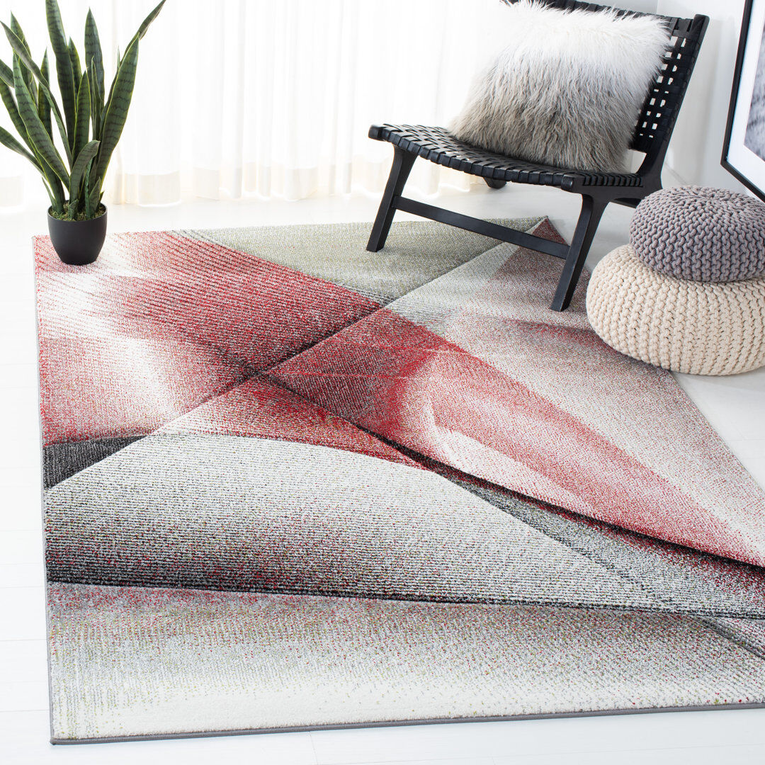 Ivy Bronx Akia Abstract Area Rug Gray Rectangle 122 x 183 cm