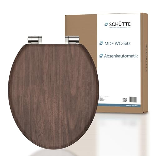 Schütte wc-bril Darkwood met softclosemechanisme en houten kern