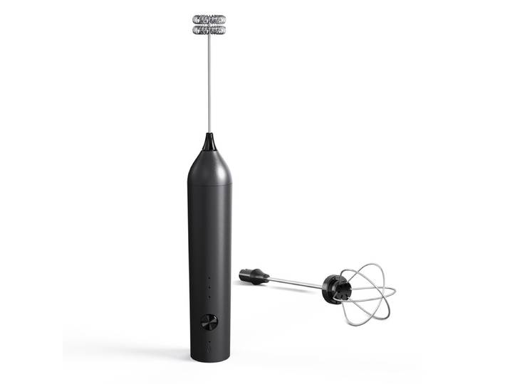 Mousseur à lait Cuisync Mousseur à café manuel Fouet électrique, mousseur rechargeable de type C avec 3 vitesses, 2 accessoires fouet et protection contre la surchauffe, tête moussante double couche, KJBQ-13