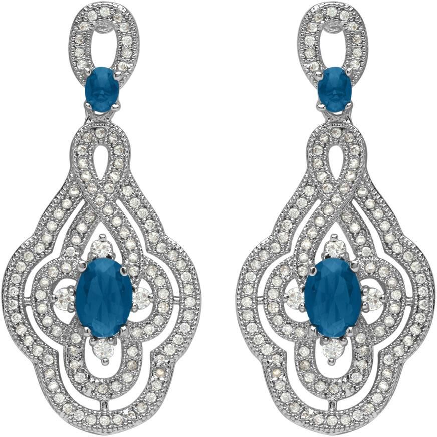 Unique Ornamentale Ohrstecker Modeschmuck blau klar blau