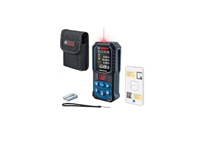 Bosch Professional Laser-Entfernungsmesser GLM 50-27 C (Reichweite: bis 50 m, robust, IP65, Bluetooth-Datenübertragung, 2 AA-Batterien, Schlaufe, Tasche)