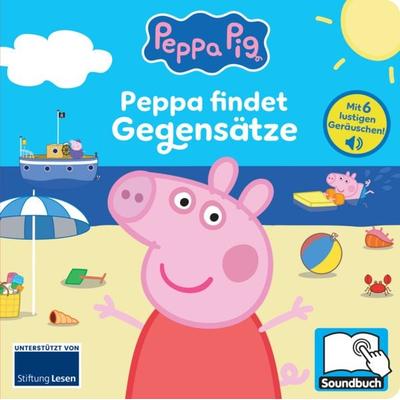 Peppa Pig - Peppa findet Gegensätze - Pappbilderbuch mit 6 integrierten Sounds - Soundbuch für Kinder ab 18 Monaten - Peppa Wutz, Gebundene Ausgabe