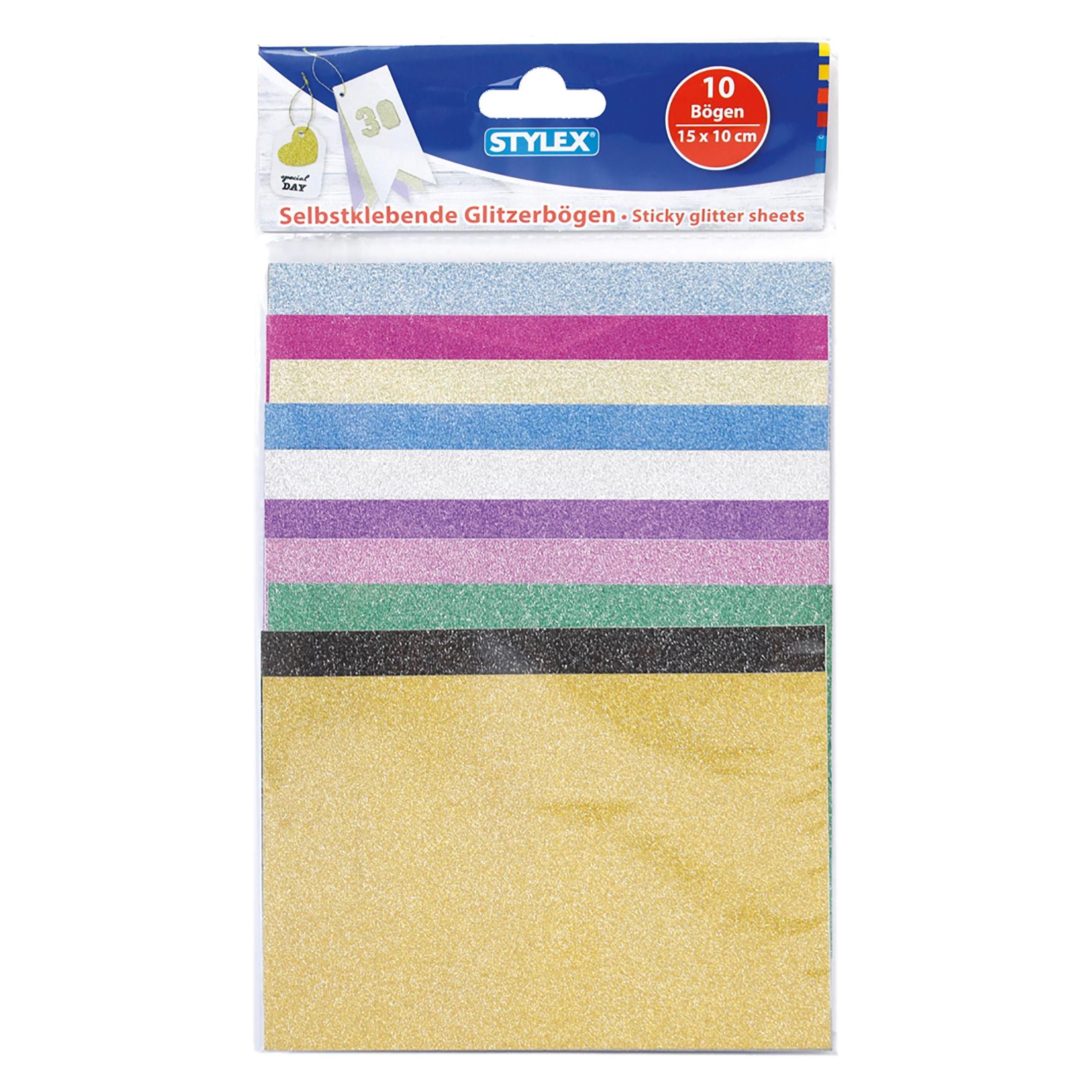 Stylex Hobby Glitzerpapier Selbstkl. 15x10cm 10st. (46454)