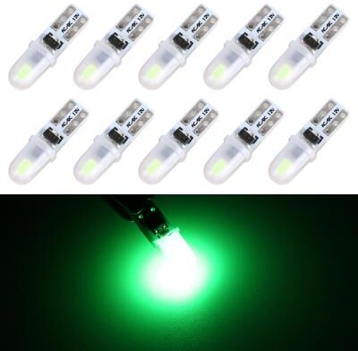 Everyday Crate 10 Pack T5 LED Bulbs For Car Dashboard Instrument Panel Gauge Cluster Speedometer Lights green Light