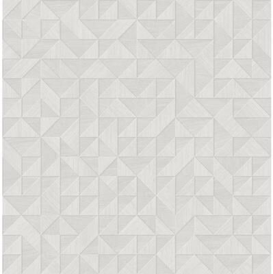 A-Street Prints Gallerie Light Grey Geometric Wood Wallpaper