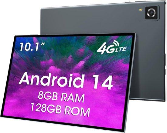 10-Zoll-Tablet mit SIM-Kartensteckplatz, 4G LTE und Telefonfunktion, 8 GB RAM, 128 GB interner Speicher, Octa-Core-Prozessor, GPS, entsperrt für alle GSM-Netze, UK-Netzteil