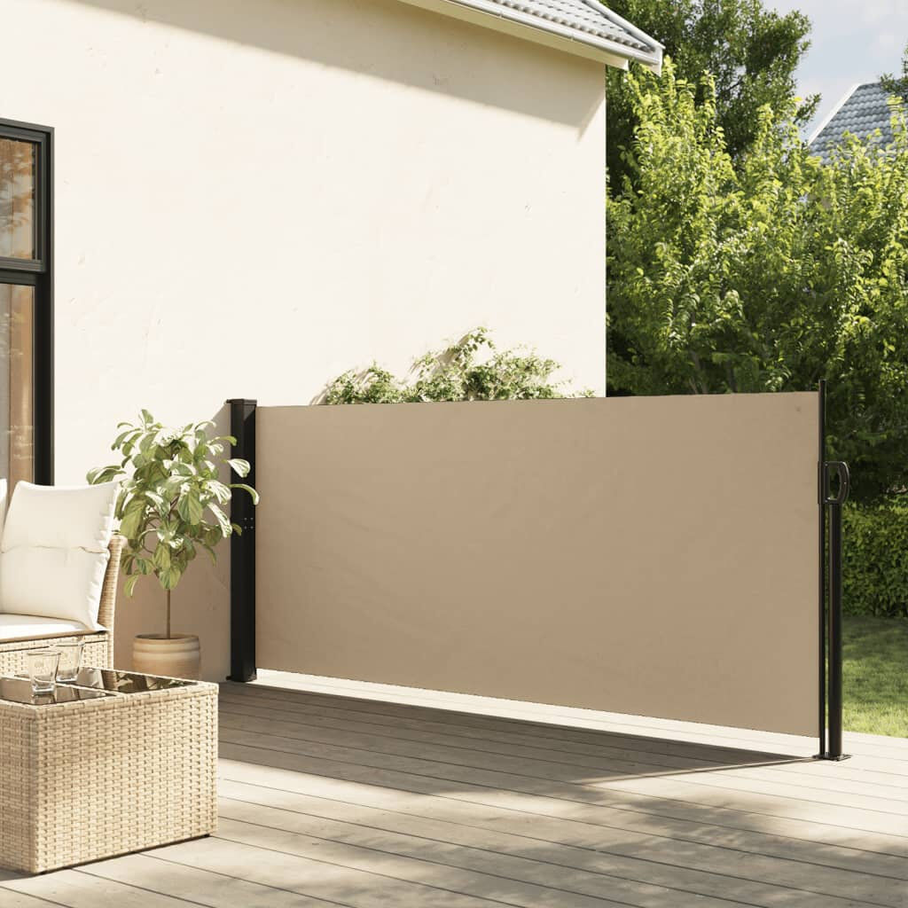 17 Stories Retractable Side Awning Beige 120cm H x 600cm W