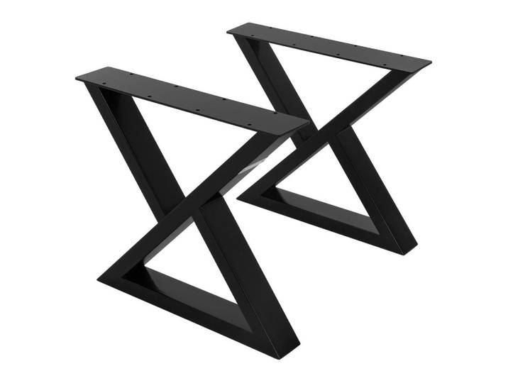Ml-Design Tischbeine 2er Set 43xH40 cm X-Form, Schwarz, Metall, 43x40x6 cm, Esszimmer, Esstische, Tischsysteme, Tischgestell