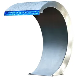 Neogard, Brunnen + Gartenteich, Wasserfall INOX mit LED blau