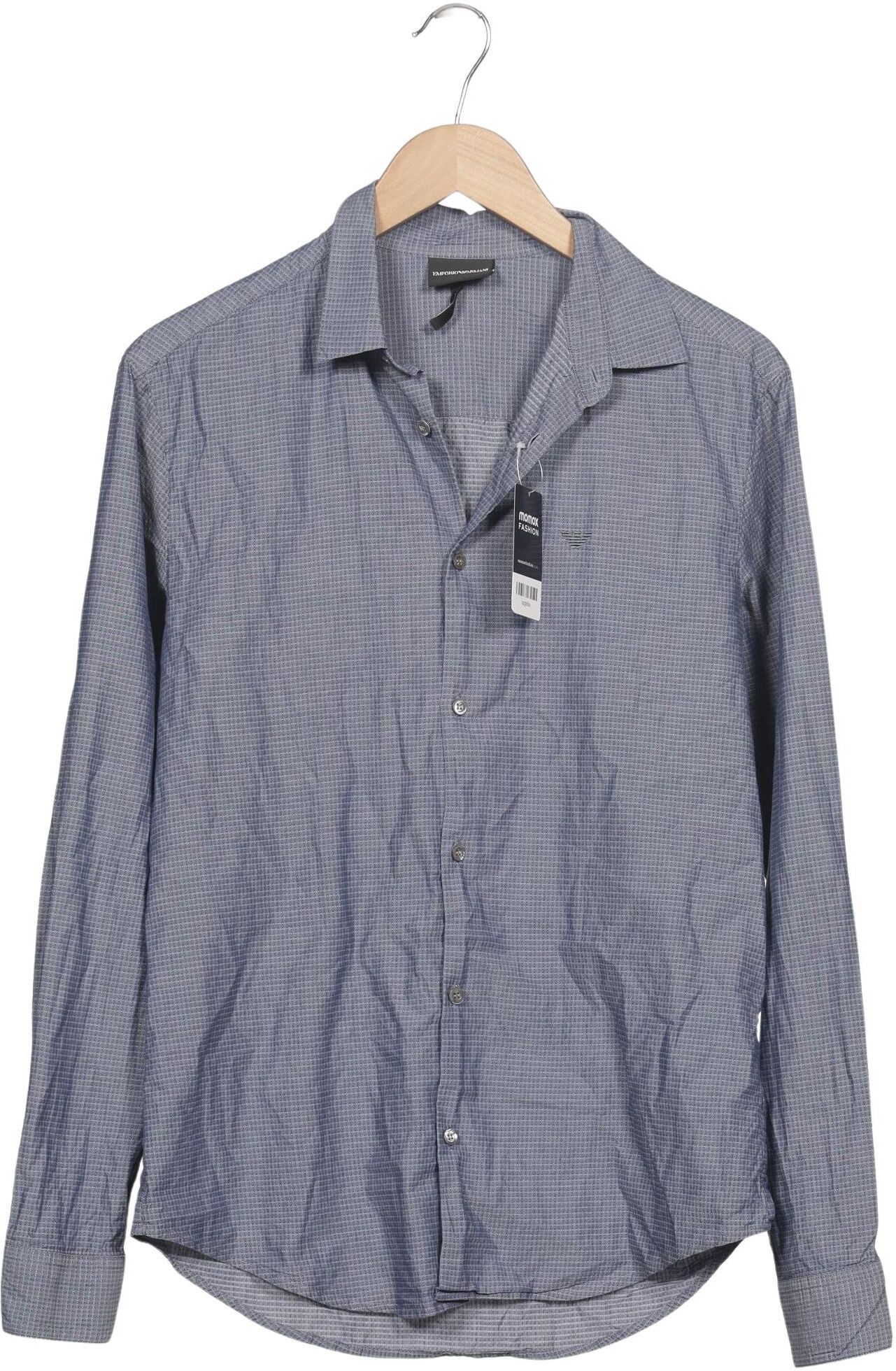 Giorgio Armani Emporio Armani Herren Hemd, Blau, Gr. L, Baumwolle - Second Hand